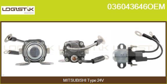 LGK 036043646OEM - Тяговое реле, соленоид, стартер autospares.lv