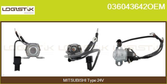 LGK 036043642OEM - Тяговое реле, соленоид, стартер autospares.lv