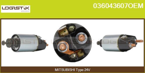 LGK 036043607OEM - Тяговое реле, соленоид, стартер autospares.lv