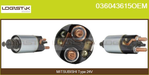 LGK 036043615OEM - Тяговое реле, соленоид, стартер autospares.lv