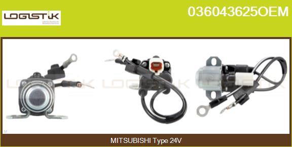 LGK 036043625OEM - Тяговое реле, соленоид, стартер autospares.lv