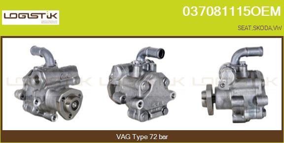 LGK 037081115OEM - Гидравлический насос, рулевое управление, ГУР autospares.lv