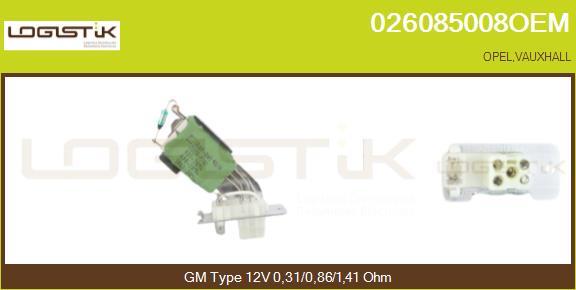 LGK 026085008OEM - Сопротивление, реле, вентилятор салона autospares.lv