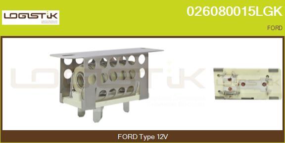 LGK 026080015LGK - Сопротивление, реле, вентилятор салона autospares.lv