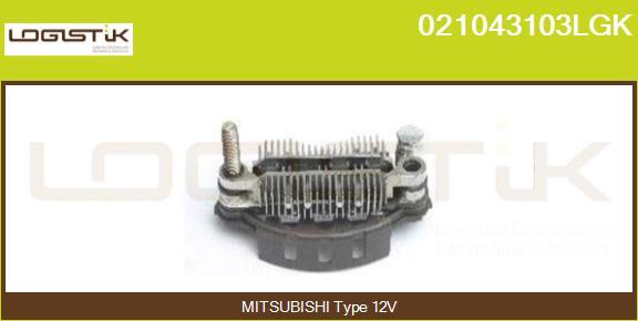 LGK 021043103LGK - Выпрямитель, диодный мост, генератор autospares.lv