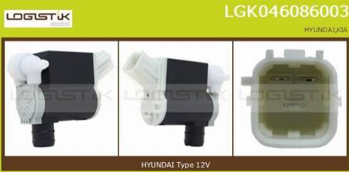 LGK LGK046086003 - Водяной насос, система очистки окон autospares.lv
