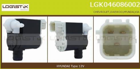 LGK LGK046086002 - Водяной насос, система очистки окон autospares.lv