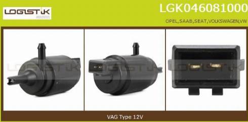 LGK LGK046081000 - Водяной насос, система очистки окон autospares.lv