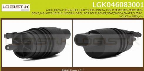 LGK LGK046083001 - Водяной насос, система очистки окон autospares.lv