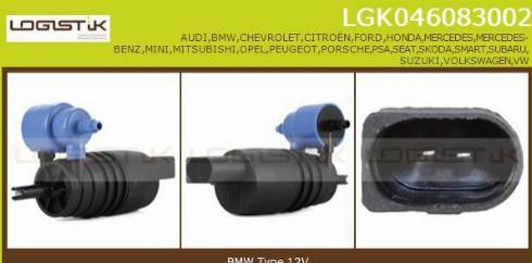 LGK LGK046083002 - Водяной насос, система очистки окон autospares.lv