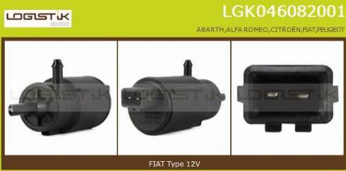 LGK LGK046082001 - Водяной насос, система очистки окон autospares.lv