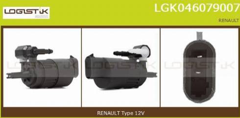 LGK LGK046079007 - Водяной насос, система очистки окон autospares.lv