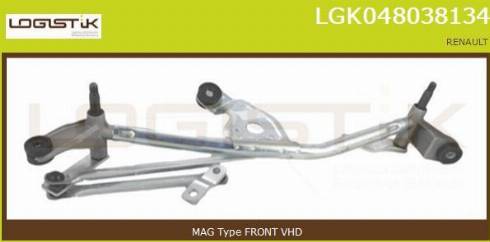 LGK LGK048038134 - Система тяг и рычагов привода стеклоочистителя autospares.lv