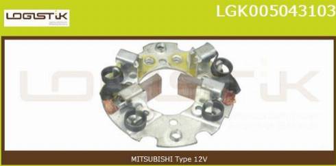 LGK LGK005043103 - Кронштейн, угольная щетка autospares.lv