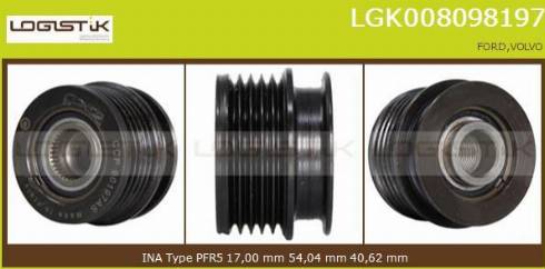 LGK LGK008098197 - Шкив генератора, муфта autospares.lv