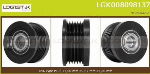 LGK LGK008098137 - Шкив генератора, муфта autospares.lv