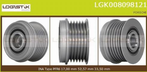 LGK LGK008098121 - Шкив генератора, муфта autospares.lv