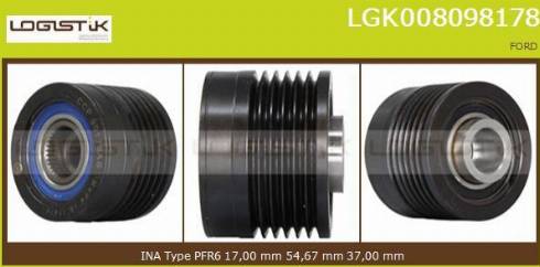 LGK LGK008098178 - Шкив генератора, муфта autospares.lv