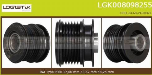 LGK LGK008098255 - Шкив генератора, муфта autospares.lv