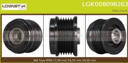 LGK LGK008098263 - Шкив генератора, муфта autospares.lv