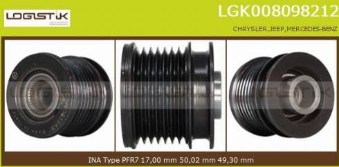 LGK LGK008098212 - Шкив генератора, муфта autospares.lv