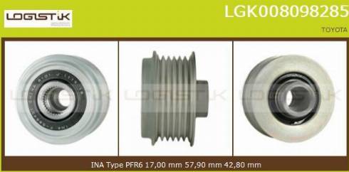 LGK LGK008098285 - Шкив генератора, муфта autospares.lv