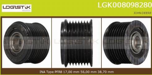 LGK LGK008098280 - Шкив генератора, муфта autospares.lv