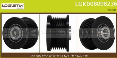 LGK LGK008098236 - Шкив генератора, муфта autospares.lv