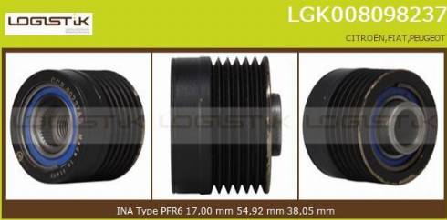 LGK LGK008098237 - Шкив генератора, муфта autospares.lv