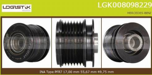 LGK LGK008098229 - Шкив генератора, муфта autospares.lv