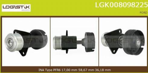 LGK LGK008098225 - Шкив генератора, муфта autospares.lv