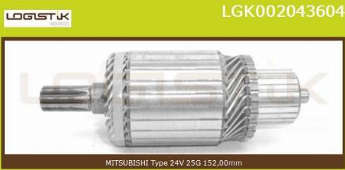 LGK LGK002043604 - Якорь, стартер autospares.lv