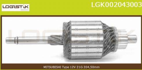 LGK LGK002043003 - Якорь, стартер autospares.lv