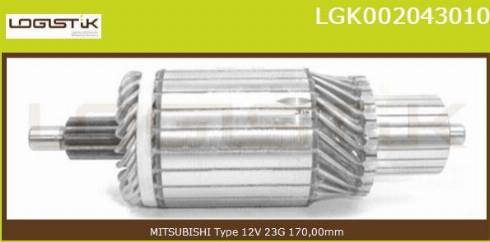 LGK LGK002043010 - Якорь, стартер autospares.lv