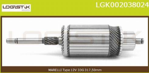 LGK LGK002038024 - Якорь, стартер autospares.lv