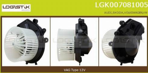 LGK LGK007081005 - Вентилятор салона autospares.lv