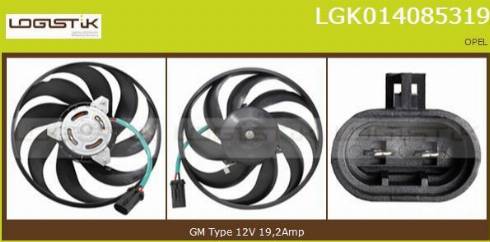 LGK LGK014085319 - Вентилятор, охлаждение двигателя autospares.lv