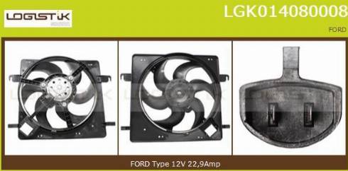 LGK LGK014080008 - Электродвигатель, вентилятор радиатора autospares.lv