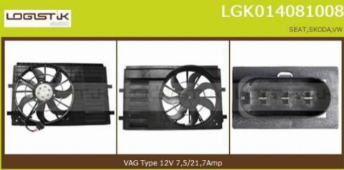 LGK LGK014081008 - Электродвигатель, вентилятор радиатора autospares.lv