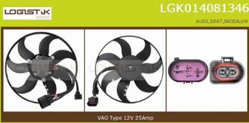 LGK LGK014081346 - Вентилятор, охлаждение двигателя autospares.lv