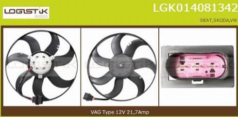 LGK LGK014081342 - Вентилятор, охлаждение двигателя autospares.lv
