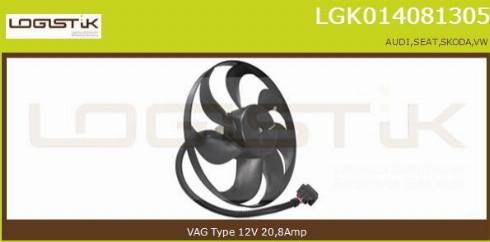 LGK LGK014081305 - Вентилятор, охлаждение двигателя autospares.lv