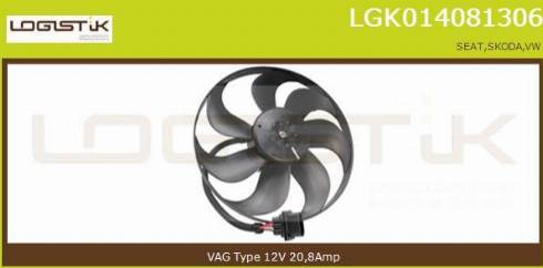 LGK LGK014081306 - Вентилятор, охлаждение двигателя autospares.lv