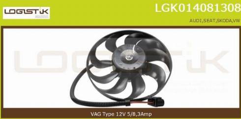 LGK LGK014081308 - Вентилятор, охлаждение двигателя autospares.lv