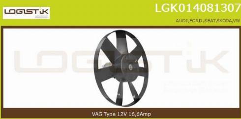 LGK LGK014081307 - Вентилятор, охлаждение двигателя autospares.lv