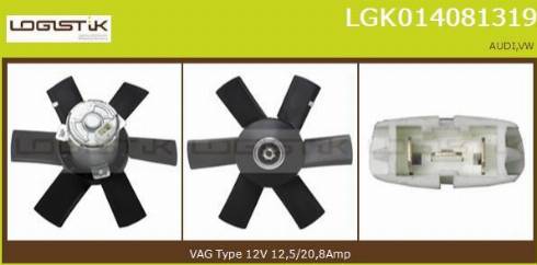 LGK LGK014081319 - Вентилятор, охлаждение двигателя autospares.lv