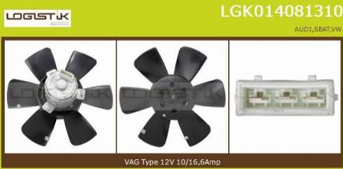 LGK LGK014081310 - Вентилятор, охлаждение двигателя autospares.lv