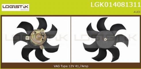 LGK LGK014081311 - Вентилятор, охлаждение двигателя autospares.lv