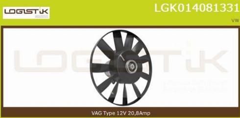 LGK LGK014081331 - Вентилятор, охлаждение двигателя autospares.lv