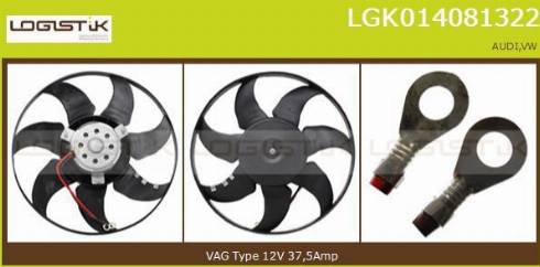 LGK LGK014081322 - Вентилятор, охлаждение двигателя autospares.lv